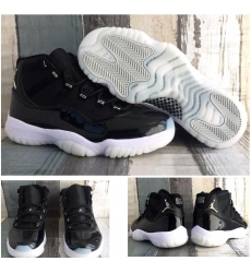 Air Jordan 11 Whilte Black Silver Logo Men Shoes