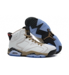 Air Jordan 6 Shoes 2015 Mens White Gold Black