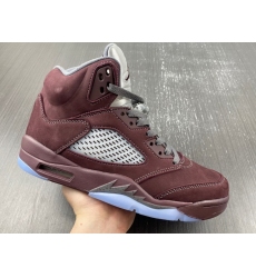 Air Jordan 5 Men Shoes Burgundy 23F 068