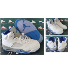 Air Jordan 5 Retro White Baby Blue Men Shoes