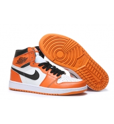 Air Jordan 1 Women Shoes Orange White Black