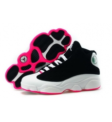 Air Jordan 13 Shoes 2015 Womens Black White Pink