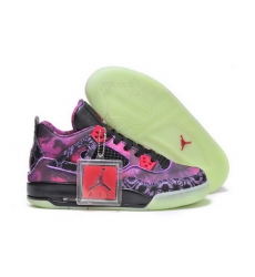 Air Jordan 4 Shoes 2014 Womens Fluorescence Sole Purple Black