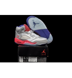 Air Jordan 5 Shoes 2013 Womens Grade AAA Silver Red Purple