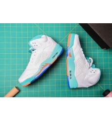 Nike Air Jordan 5 Retro Shoes Tear White Orange Women Shoes