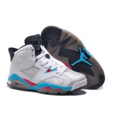 Air Jordan 6 Shoes 2014 Womens White Silver Blue