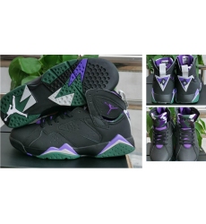 Air Jordan 7 Retro Women Shoes Black Purple Green