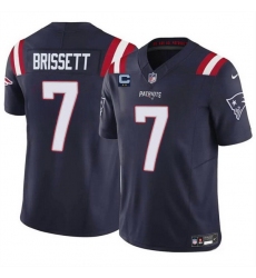 en New England Patriots 7 Jacoby Brissett Navy F U S E  With 2 Star C Patch Vapor Limited Stitched Football Jersey