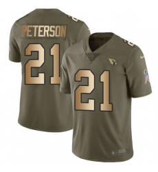 Men Nike Arizona Cardinals 21 Patrick Peterson Limited OliveGold 2017 Salute to Service NFL Jersey