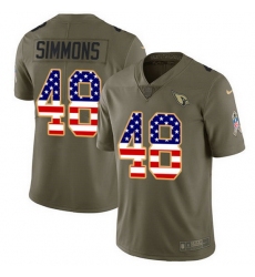 Nike Cardinals 48 Isaiah Simmons Olive USA Flag Men Stitched NFL Limited 2017 Salute To Service Jersey