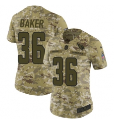 Nike Cardinals #36 Budda Baker Camo Women Stitched NFL Limited 2018 Salute to Service Jersey