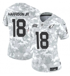 Women Arizona Cardinals 18 Marvin Harrison Jr  2024 F U S E Arctic Camo Salute To Service Limited Stitched Football Jersey