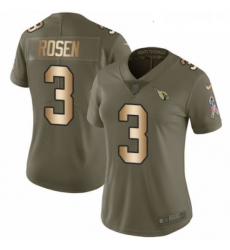 Womens Nike Arizona Cardinals 3 Josh Rosen Limited OliveGold 2017 Salute to Service NFL Jersey