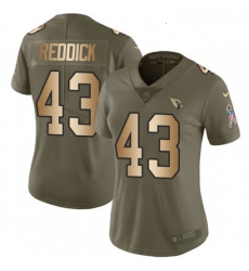 Womens Nike Arizona Cardinals 43 Haason Reddick Limited OliveGold 2017 Salute to Service NFL Jersey