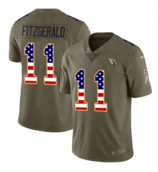 Youth Nike Arizona Cardinals 11 Larry Fitzgerald Limited OliveUSA Flag 2017 Salute to Service NFL Jersey