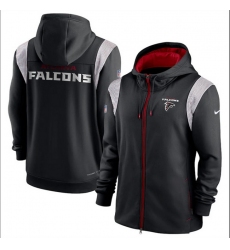 Men Atlanta Falcons Black Zipper Hoodie