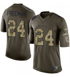 Men Nike Atlanta Falcons 24 Devonta Freeman Elite Green Salute to Service NFL Jersey