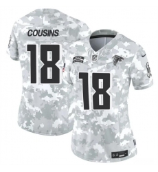 Women Atlanta Falcons 18 Kirk Cousins 2024 F U S E Arctic Camo Salute To Service Limited Stitched Football Jersey