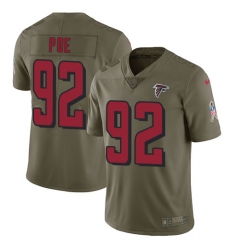 Youth Nike Falcons #92 Dontari Poe Olive Stitched NFL Limited 2017 Salute to Service Jersey