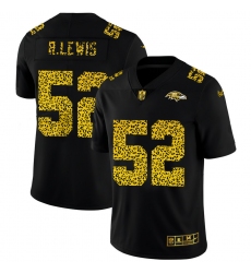 Baltimore Ravens 52 Ray Lewis Men Nike Leopard Print Fashion Vapor Limited NFL Jersey Black