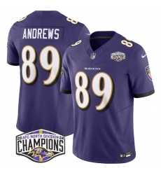 Men Baltimore Ravens 89 Mark Andrews Purple F U S E 2024 AFC North Division Champions Vapor Limited Football Jersey