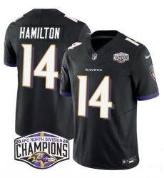 Men Baltimore Ravens 9 Justin Tucker Purple F U S E 2024 AFC North Division Champions Vapor Limited Football Jersey