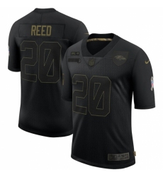 Men's Baltimore Ravens #20 Ed Reed Black Nike 2020 Salute To Service Limited Jersey