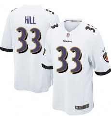 Nike Baltimore Ravens #33 Will Hill White Men 27s Stitched NFL New Elite Jersey