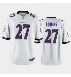 men j.k. dobbins baltimore ravens white game jersey 