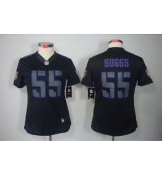 Nike Women Baltimore Ravens #55 Terrell Suggs Black Jerseys[Impact Limited]