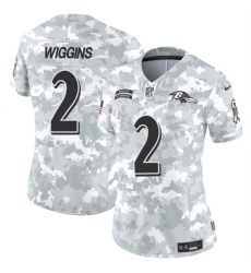 Women Baltimore Ravens 2 Nate Wiggins 2024 F U S E Arctic Camo Salute To Service Limited Stitched Football Jersey