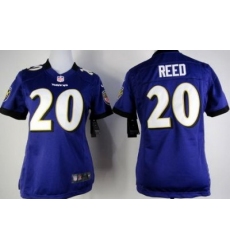 Women Nike Baltimore Ravens #20 Ed Reed Purple Nike NFL Jerseys