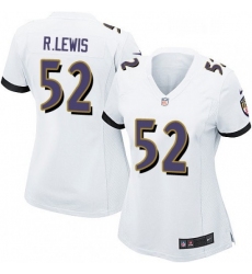 Womens Nike Baltimore Ravens 52 Ray Lewis Game White NFL Jersey