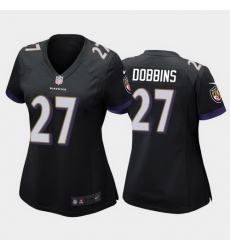 women j.k. dobbins baltimore ravens black game jersey 