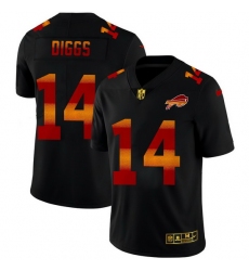 Buffalo Bills 14 Stefon Diggs Men Black Nike Red Orange Stripe Vapor Limited NFL Jersey