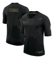 Men Buffalo Bills Thurman Thomas Black Limited 2020 Salute To Service Jersey