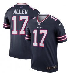 Nike Bills 17 Josh Allen Navy Inverted Legend Jersey