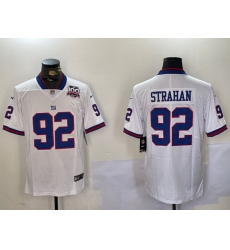 Nike Giants 92 Michael Strahan White Men Stitched NFL Limited Rush Jersey 2