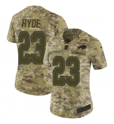 Nike Bills #23 Micah Hyde Camo Women Stitched NFL Limited 2018 Salute to Service Jersey