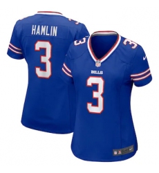 Women Buffalo Bills 3 Damar Hamlin Nike Royal Game Jersey