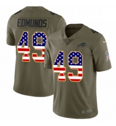 Youth Nike Buffalo Bills 49 Tremaine Edmunds Limited Olive USA Flag 2017 Salute to Service NFL Jersey