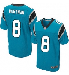 Nike Panthers #8 Brad Nortman Blue Team Color Mens Stitched NFL Elite Jersey