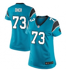 Nike Panthers #73 Michael Oher Blue Team Color Women Stitched NFL Jersey