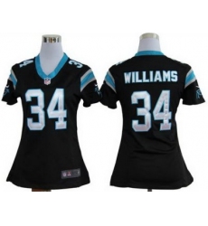 Women Nike Carolina Panthers #34 DeAngelo Williams Black Nike NFL Jerseys