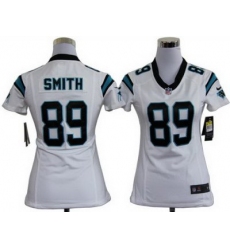 Women Nike Carolina Panthers #89 Steve Smith White Nike NFL Jerseys