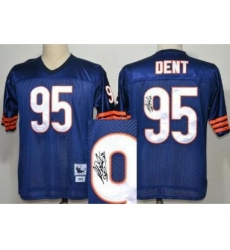 Chicago Bears 95 Richard Dent Blue Throwback M&N Signed NFL Jerseys