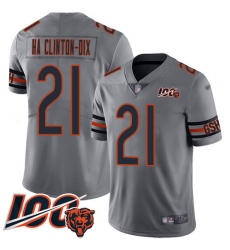 Men Chicago Bears 21 Ha Ha ClintonDix Limited Silver Inverted Legend 100th Season Football Jersey