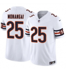Men Chicago Bears 25 Kyle Monangai White 2025 F U S E  Vapor Untouchable Limited Stitched Football Jersey