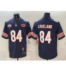 Men Chicago Bears 84 Colston Loveland Navy F U S E  2025 NFC North Champions  26 VMH Patch Vapor Untouchable Limited Stitched Football Jersey