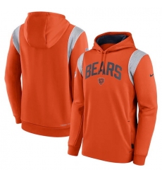 Men Chicago Bears Orange Sideline Stack Performance Pullover Hoodie 001